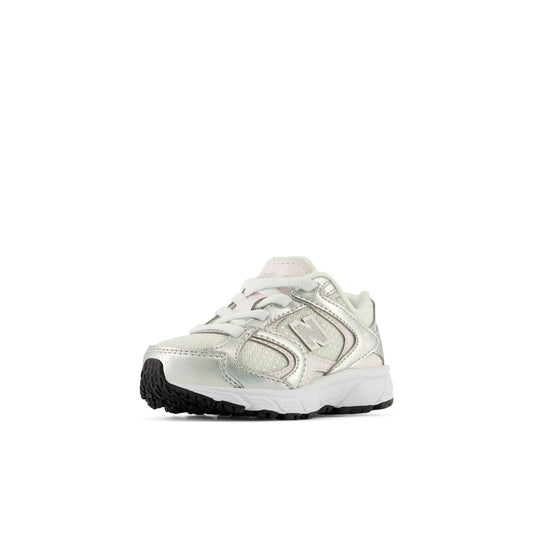 New Balance 408 Toddler Bungee Lace Sneaker Light Silver Metallic