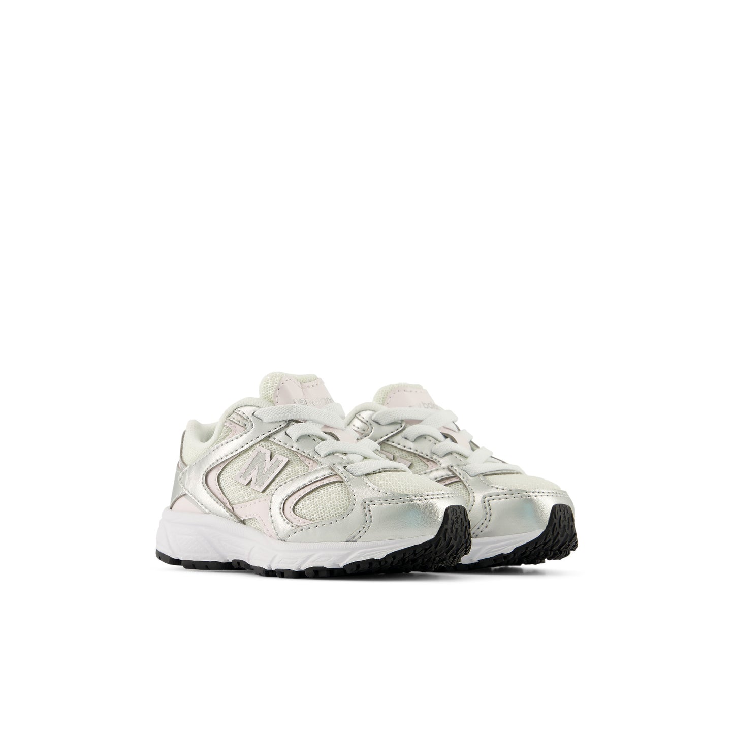 New Balance 408 Toddler Bungee Lace Sneaker Light Silver Metallic