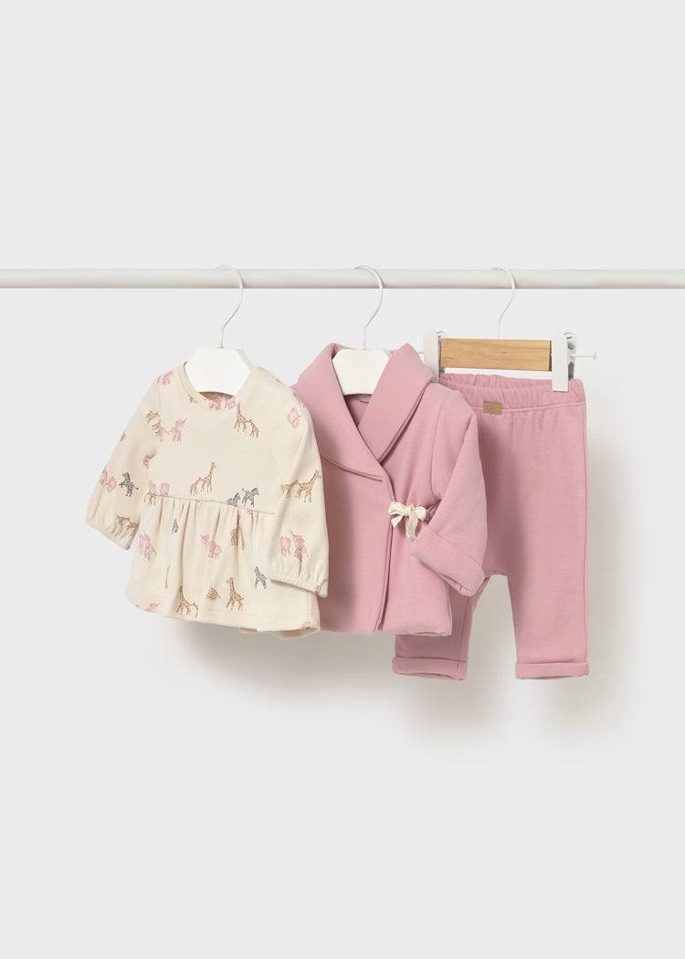 Mayoral Newborn Girl 3-Piece Knit Set Orchid
