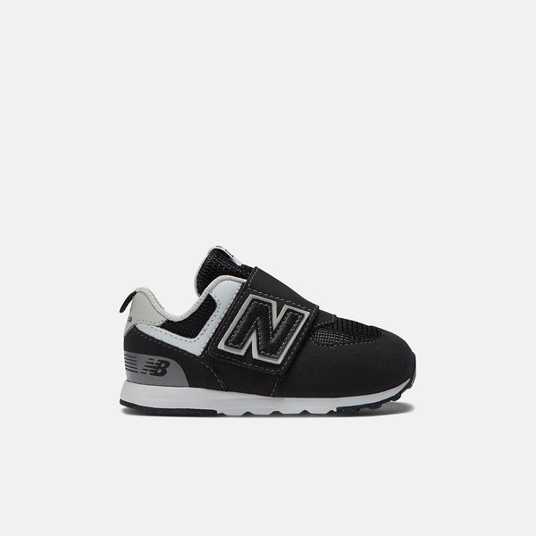 New Balance 574 New-B Hook & Loop Shoe - Wide Width - Black