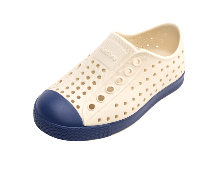 Native Shoes - Child Jefferson Slip On Sneaker - Bone White Series – Back View