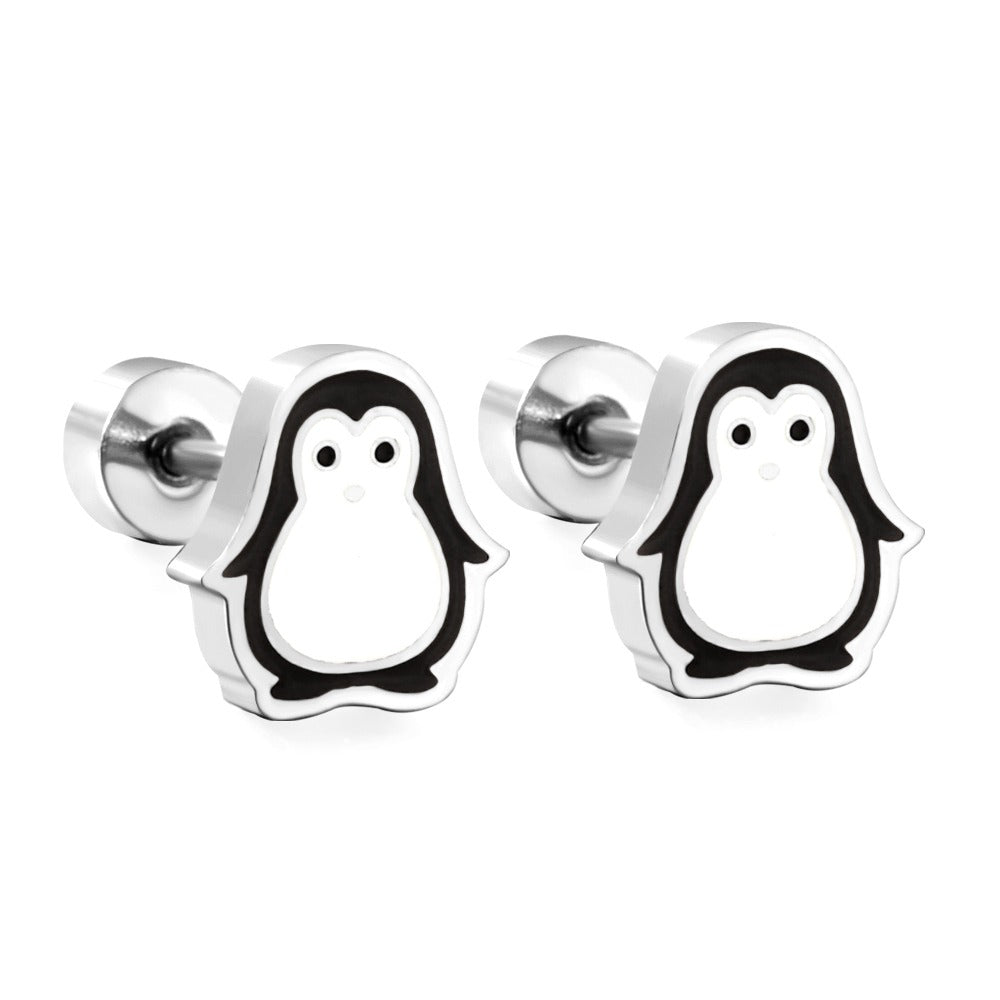 Oh! Cherise Stainless Steel Flat Back Earrings