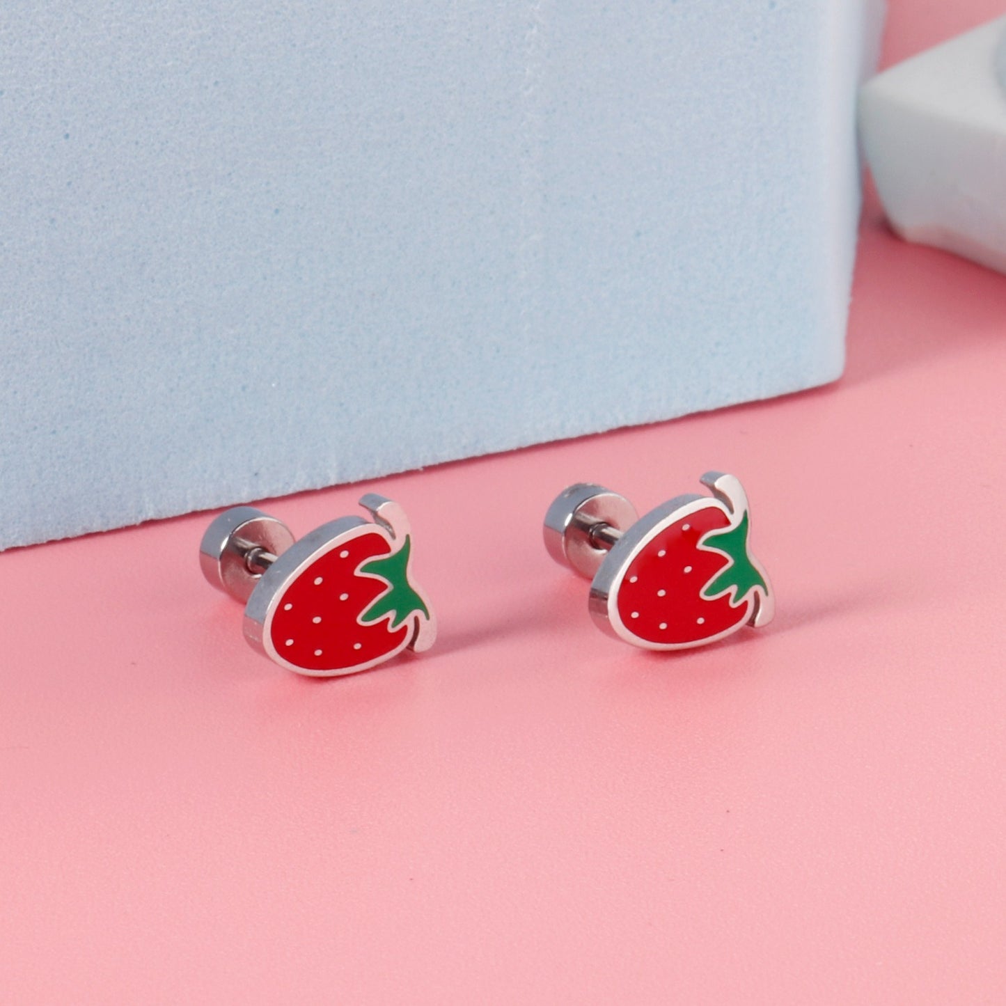 Oh! Cherise Stainless Steel Flat Back Earrings