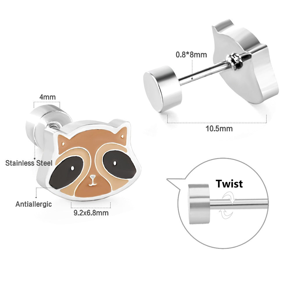 Oh! Cherise Stainless Steel Flat Back Earrings