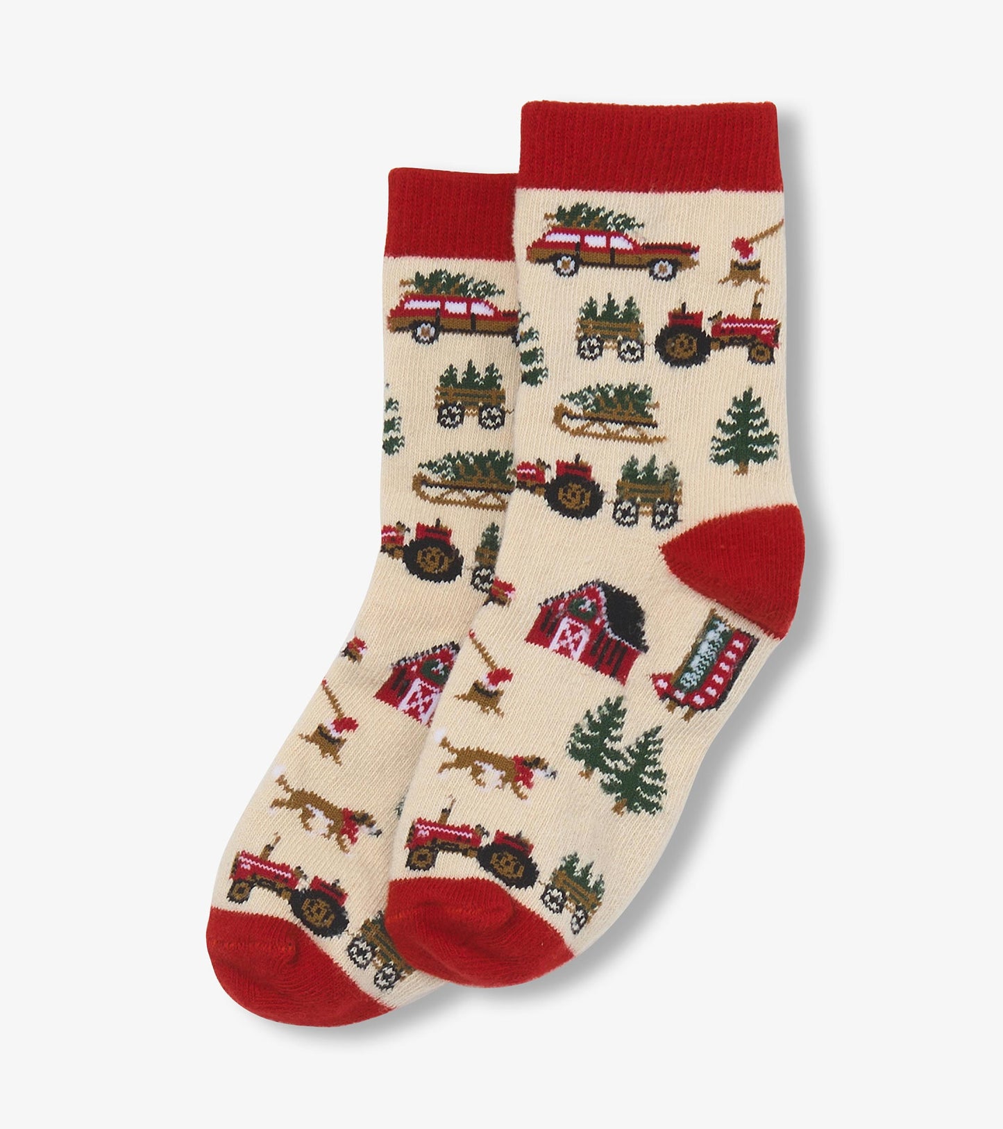 Little Blue House Christmas Tree Farm - Kids Crew Socks