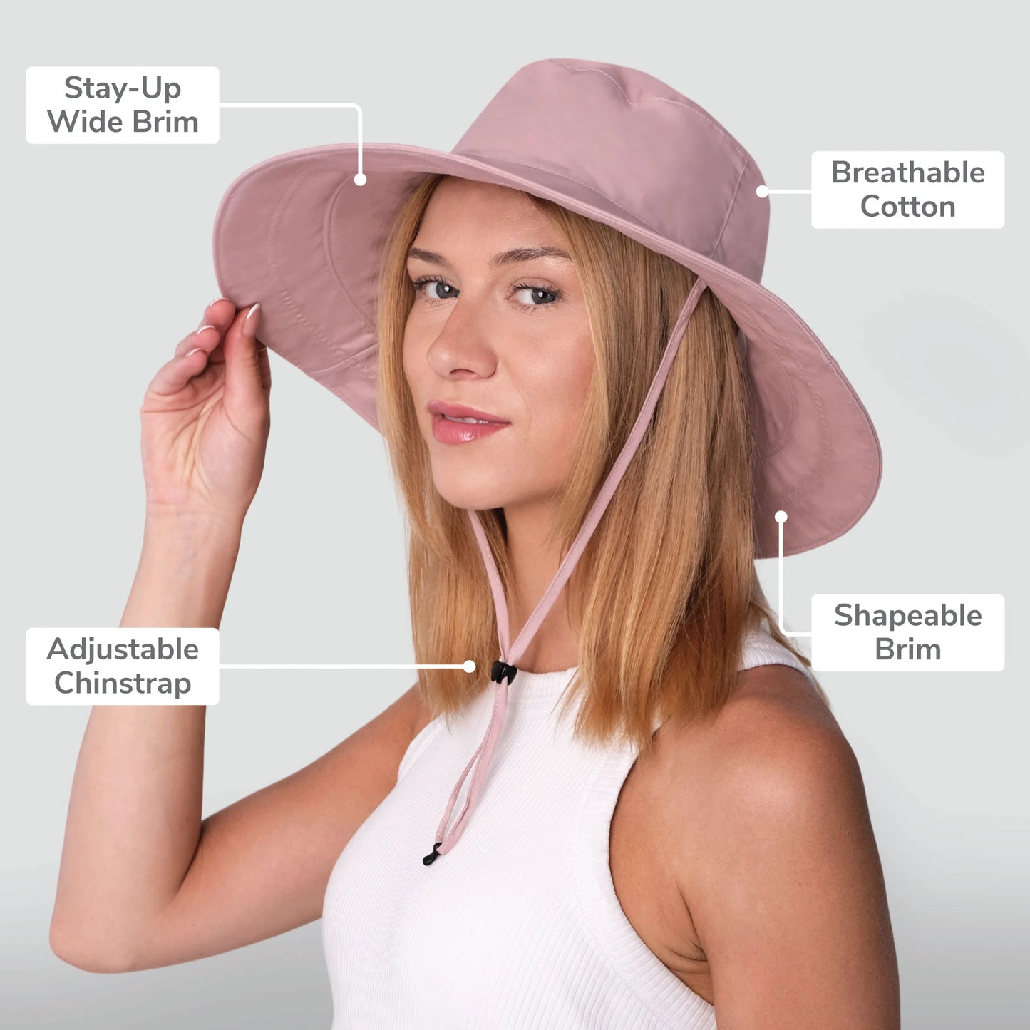 Jan & Jul - Adult Women's Wide Brim Cotton Hat