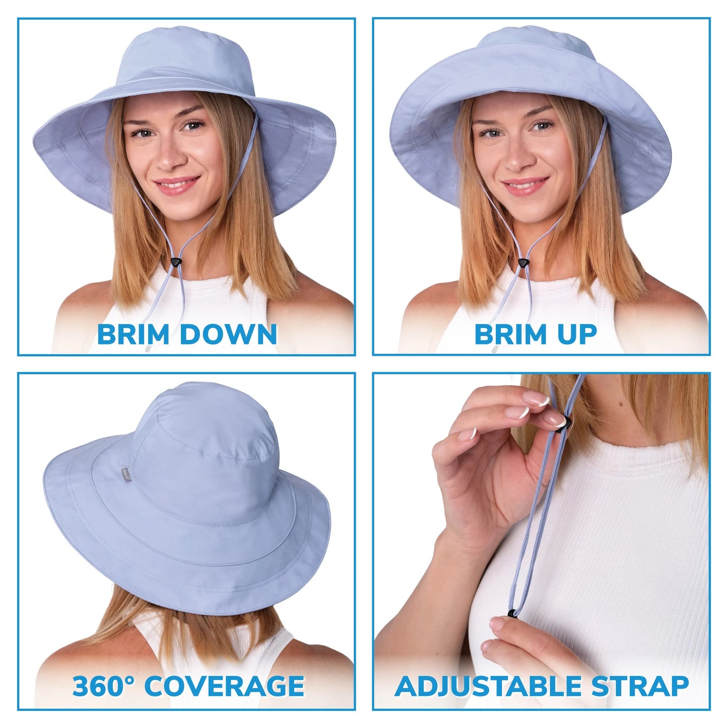 Jan & Jul - Adult Women's Wide Brim Cotton Hat
