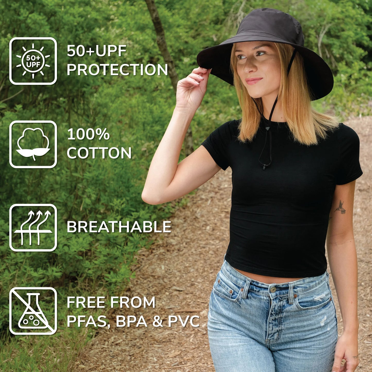 Jan & Jul - Adult Women's Wide Brim Cotton Hat
