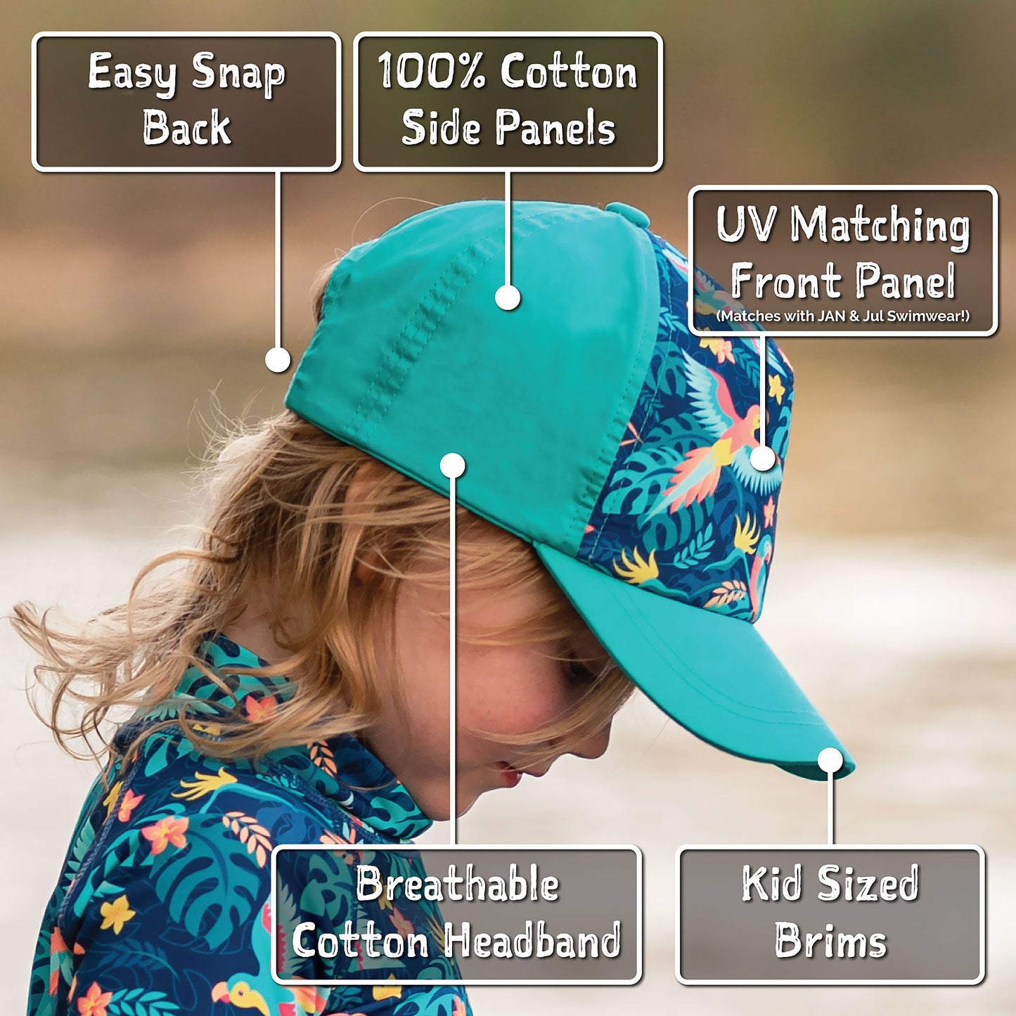 Jan & Jul - Kids UV Baseball Caps