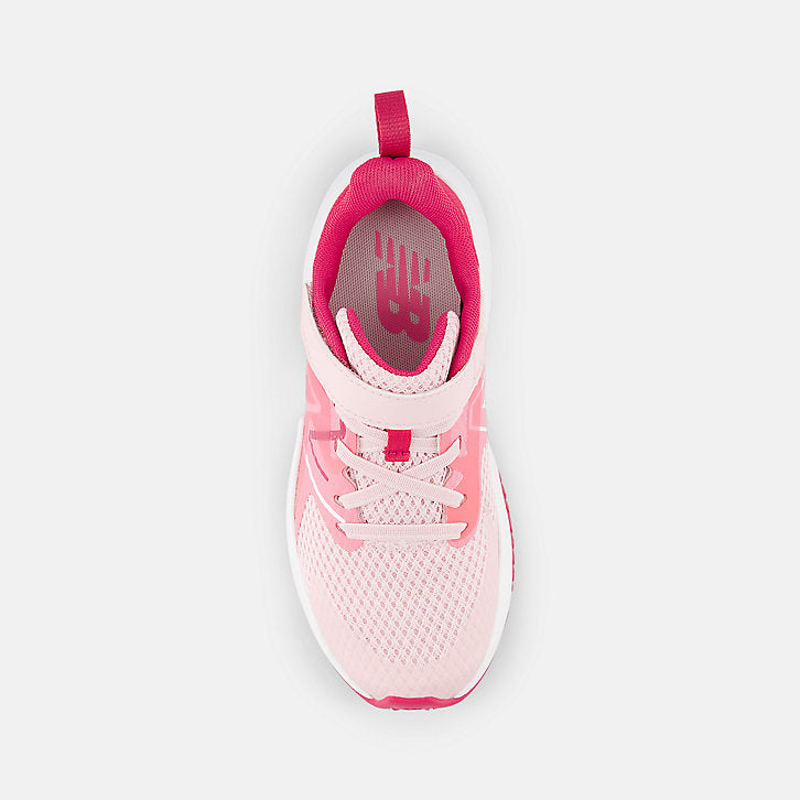 New Balance - Rave Run v2 Running Shoe - Bungee Lace with Top Strap - Big Kid - Rose Sugar