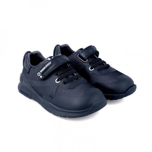 Biomecanics Boys Velcro and Lace School Shoes Black 231011
